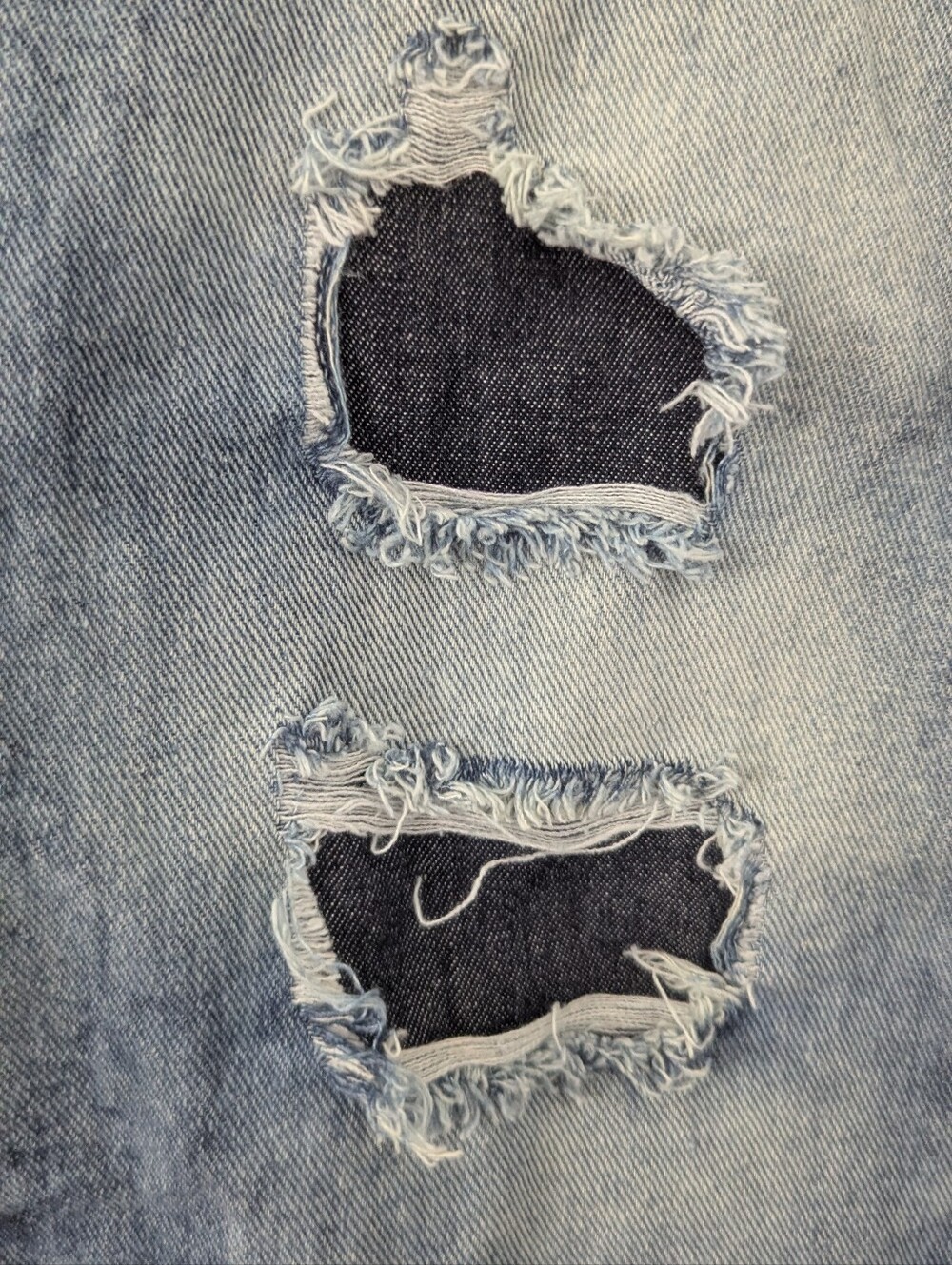 MISSLOOK Blue Distressed Relaxed Jeans - Picture 2 of 6
